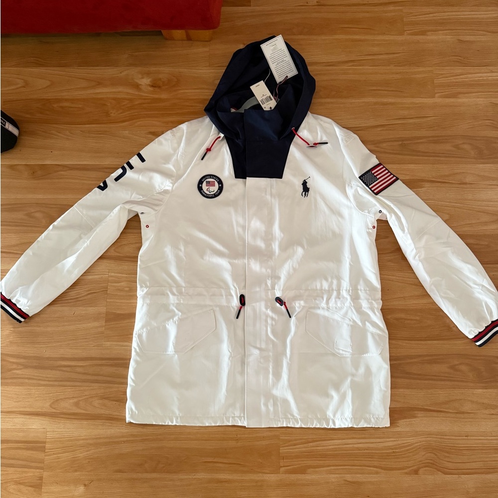 NWT Polo Ralph Lauren USA PARALYMPIC Team Jacket "2020" WHITE  - Sz Medium